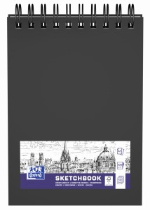 SZKICOWNIK OXFORD SKETCHBOOK PODWÓJNA SPIRALA A5 50K 100G CZARNY