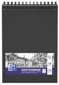 SZKICOWNIK OXFORD SKETCHBOOK PODWÓJNA SPIRALA A4 50K 100G CZARNY