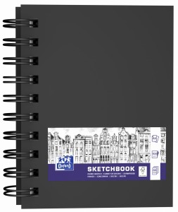 SZKICOWNIK OXFORD SKETCHBOOK PODWÓJNA SPIRALA A6 80K 100G CZARNY