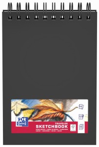 SZKICOWNIK OXFORD TRAVELLER SKETCHBOOK PODWÓJNA SPIRALA  A5 40K 225G CZARNY
