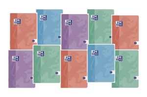 OXFORD PAKIET zeszytów A5 60 kartek TOUCH kratka PASTEL 10 szt