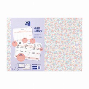OXFORD PLANER TYGODNIOWY FLORAL A4 60 KARTEK