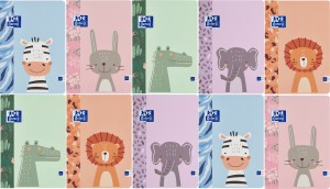 PAKIET 10 SZT ZESZYTÓW OXFORD KIDS A5/16K LINIA PODWÓJNA KOLOROWA