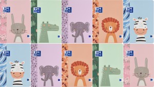 PAKIET 10 SZT ZESZYTÓW OXFORD KIDS A5/32K LINIA PODWÓJNA KOLOROWA