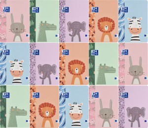 PAKIET 15 SZT ZESZYTÓW OXFORD KIDS A5/32K LINIA PODWÓJNA KOLOROWA