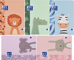 PAKIET 5 SZT ZESZYTÓW OXFORD KIDS A4/32K LINIA PODWÓJNA KOLOROWA