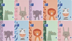 PAKIET 10 SZT ZESZYTÓW OXFORD KIDS A4/32K LINIA PODWÓJNA KOLOROWA