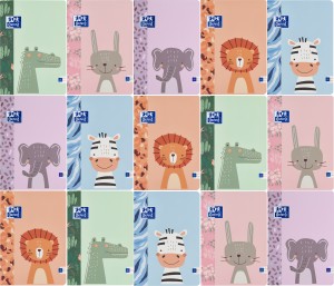 PAKIET 15 SZT ZESZYTÓW OXFORD KIDS A4/32K LINIA PODWÓJNA KOLOROWA