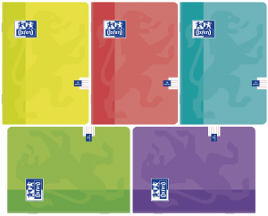 PAKIET 5 SZT ZESZYTÓW OXFORD A5 16 kartek SWEET linia podwójna kolorowa 