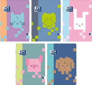 OXFORD ZESZYT ZOO BLOCKS A5 16 KARTEK LINIA PODWÓJNA KOLOROWA