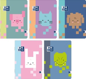 OXFORD ZESZYT ZOO BLOCKS A5 32 KARTKI LINIA PODWÓJNA KOLOROWA