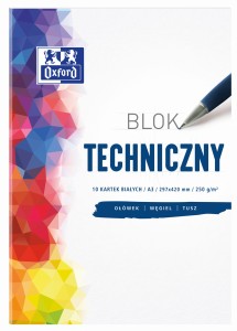 OXFORD blok techniczny biały A3 10 kartek