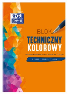 OXFORD blok techniczny kolorowy A3 10 kartek