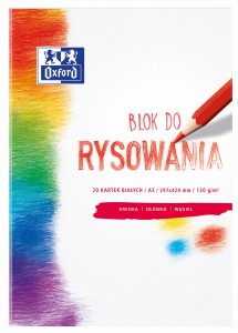OXFORD blok rysunkowy biały A3 20 kartek