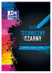 OXFORD blok techniczny czarny A4 10 kartek