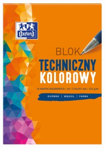 OXFORD blok techniczny kolorowy A4 10 kartek