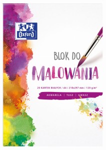 OXFORD blok do malowania biały A4 20 kartek