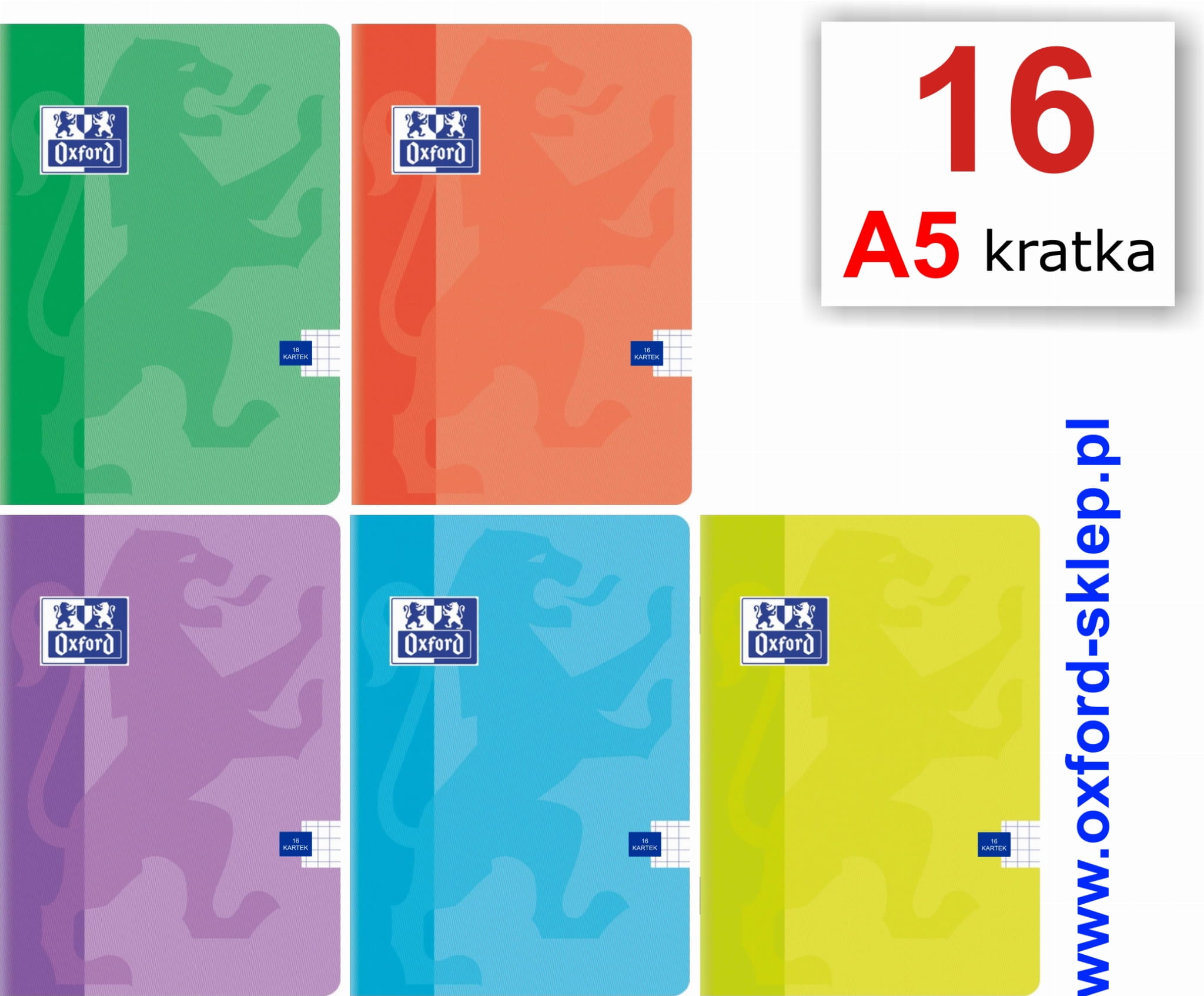 OXFORD zeszyt A5 16 kartek SWEET kratka oxford-sklep.pl - zeszyty